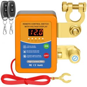 Coupe Circuit Batterie 12V T&eacute;l&eacute;commande, Disjoncteur de Batterie T&eacute;l&eacute;command&eacute; Sans Fil, 240 A Interrupteur D'arr&ecirc;t Automatique avec Affichage LED pour 12V Voiture Camping Car ATV Camion Bateau (mtchavno, neuf)
