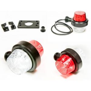 Web Truck Feu de gabarit Old school Tuning Suspendu Feu de position 12V 24V Couleurs blanc et rouge pour camion voiture remorque, remorque, caravane etc. 1 pièce (WEB TRUCK, neuf)