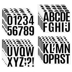 Zfseyuh 24 Feuilles Lettres Autocollantes,10 cm Imperméable Lettres Adhesives,Chiffres Adhesifs Utilisé pour Marquer les Numéros D'adresse des Fenêtres et Des Portes(Noir) (Hongdz, neuf)