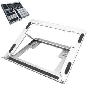Musiin Home Studio Audio Mixer Stand Aluminium Portable Pliable Stand Compatible avec Behringer Mixer Drum Controller Native Instruments NI Maschine MK3 Ableton Push3 Base réglable (Argent) (Musiin, neuf)
