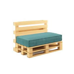 chilly pilley® Coussin de Palette Coussinets de Palette en Corde pour palettes UE - Housse Amovible - Coussin d'assise - Coussin de Dossier (Coussin d'assise 120x60, Turquoise) (chillypilley, neuf)