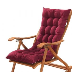 Coussin de chaise de bureau épais à dossier bas avec attaches, coussin de chaise avec dossier pour maison, jardin, chaises longues, fauteuil inclinable (100 x 40 cm, rouge) (GGoty, neuf)