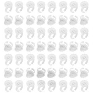 TOGEVAL Supports Jetables pour Extensions de Cils, 200 Pi&egrave;ces, Coupelles et Palettes en Plastique Blanc, Accessoires Professionnels pour Salons de Beaut&eacute; et Maquillage &agrave; Domicile (BOBOLING, neuf)