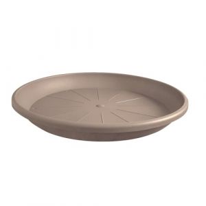 Geli Thermo Plastic Cylindro Soucoupe ronde en plastique pour pot de fleurs 53 cm taupe 40 (Fuchs Versand 24/7 GmbH, neuf)