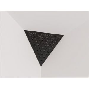 Lot de 2 pièges à basses d'angle acoustiques « Triangle » | Mousse acoustique diffusée avec plaque HDF laminée perforée | Côté de triangle : 42 cm | Couleur : (Noir, ROUNDS) (ATB-SOUND, neuf)