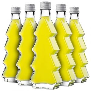 KADAX Lot de 10 bouteilles en verre en forme de sapin de No&euml;l - 200 ml - Avec bouchon &agrave; vis blanc - Bouteilles vides &agrave; remplir avec liqueur et eau-de-vie - Id&eacute;ales pour No&euml;l et comme cadeau (KADAX, neuf)