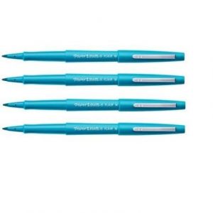 Papermate - Flair Original - Feutre d'Ecriture, Pointe Largeur 1.0mm, Couleur de l'Encre: Turquoise, Etui de 4. (Papeterie Libellus, neuf)