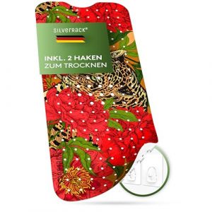 SilverRack Tapis de Bain antidérapant 100 x 40 cm (Motif léopard Rouge) – Tapis antidérapant pour Baignoire sans BPA – Tapis de Douche résistant à la moisissure et Lavable en Machine – Tapis de Bain (TM eCommerce GmbH, neuf)