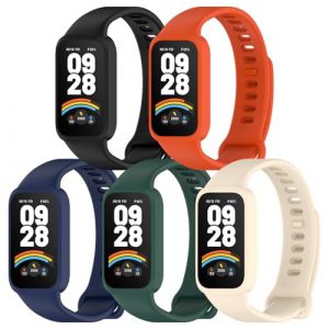 RenSheng 5 Pi&egrave;ces Bracelets en Silicone Compatible avec Xiaomi Smart Band 9 Active Sangle, Bracelet Imperm&eacute;able et Respirante pour Xiaomi Smart Band 9 Active Bracelets de Rremplacement (RenrenWin Tech, neuf)