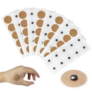 IKOPFLN Kit de Thérapie Magnétique 5 Feuilles Patchs d'Acupression 50 Aimants Pansement d'Acupuncture de Magnétothérapie Gauss Patchs de Soulagement de Douleur Magnétiques Adhésifs de Remplacement (IKOPFLN, neuf)