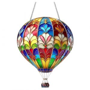 Lanterne Solaire en montgolfi&egrave;re d'ext&eacute;rieur, D&eacute;coration &agrave; Suspendre en montgolfi&egrave;re, Lampe Solaire Exterieur Decorative avec Flamme Vacillante, lampe portable pour jardin, terrasse et all&eacute;e (D) (RuiGuio, neuf)