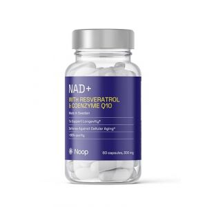 NOOP NAD Plus Complexe avec Resvératrol & Coenzyme Q10 – Complément alimentaire anti-âge premium aux propriétés antioxydantes – végan & testé en laboratoire, Fabriqué en Suède, 425 mg | 60 gélules (NOOP LIFE, neuf)