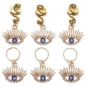 TOVINANNA 6pi&egrave;ces Perles &agrave; Clipser Pour Cheveux Perles Pour Cheveux Femme Pirate Boucles Oreilles &OElig;il Protecteur Roses Dor&eacute;es &OElig;il Protecteur (Qieiyi, neuf)