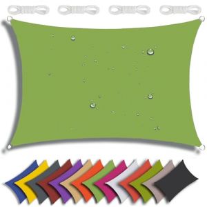 QIAQ Toile Ombrage Imperméable,Voile Ombrage Rectangulaire Toile Ombrage, Offre Une Protection Contre Les UV,pour Patio Être Applicable Jardins, Balcon Et Pergola (3.6x3.6m,Vert) (QIAO Q, neuf)
