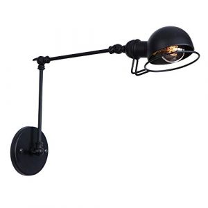 Lampe Murale Vintage Rétro Applique Murale Industrielle E27 Edison Applique de Bras Oscillant Long Angle Ajustable Noir pour Luminaire de Chambre À Coucher Hôtel Salle à Manger Bar Salon,Small (DIANBO, neuf)