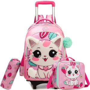 HTgroce Cartable a Roulette Fille Primaire ce2, Sac a Roulette Fille Cartable cp,ce1,cm1 (Lldaily EUR, neuf)