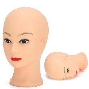 Mannequin à tête chauve, 49 cm, mannequin de vitrine pour maquillage, entraînement, pratique, perruque, chapeau, mannequin de vitrine pour maquillage, entraînement, perruque (Fictory-EU, neuf)