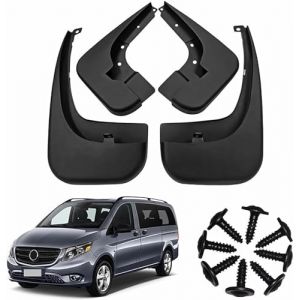 KLBVFDYAN Auto Bavettes pour Mercedes-Benz Vito W447 2016-2024, 4 Pi&egrave;ces Voiture personnalis&eacute;s Garde Boue Anti-&eacute;claboussures Protection Accessoires (yingyuecang, neuf)