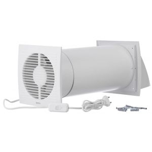 Steinberg14 Unite de VMC Décentralisée 150 mm - Blanc Récupérateur de Chaleur avec Câble et Cordon de Serrage - Kit VMC Double Flux - Répartiteur d'air - Système de Ventilation Murale (steinberg14, neuf)