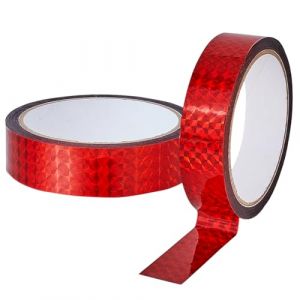 GORGECRAFT Ruban Adhésif Réfléchissant Holographique Rouge 50mX24mm Ruban à Prisme Laser Pailleté Ruban de Masquage Décoratif Réfléchissant pour Éloigner Les Oiseaux Projets D'Artisanat Bricolage (GORGECRAFT FR, neuf)