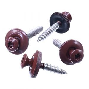 SECCARO Vis Spengler, 4,5 x 80 mm, RAL 3009, rouge oxyde, acier inoxydable A2, rondelle EPDM 15 mm, TX/hexagone incass&eacute;, lot de 50 pi&egrave;ces (ecomserv - Advanced eCommerce Service, neuf)