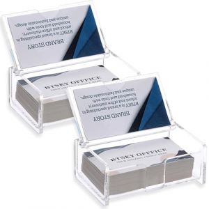 CATOR 2 PCS Porte-cartes de Visite, porte carte de visite, Transparent Support Carte de Visite en Acrylique, Présentoir de Cartes de Visite pour Hôtels, Plans de Travail et Bureau (QUQU JIANING, neuf)