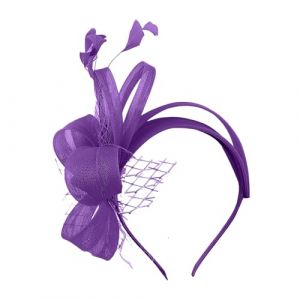 Chapeau bibi pour femme pour mariage, bibi à plumes et fleurs, chapeau bibi de mariage, chapeau de thé, cocktail, soirée, chapeau de fête en maille avec serre-tête, pinces à cheveux (ZWZDS, neuf)