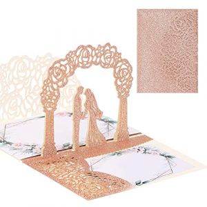 AIYONG Carte de Voeux 3D Pop-Up, Carte Mariage 3D avec Enveloppe, Carte Anniversaire Marriage, Carte de Mariage Carte Cadeau pour Saint-Valentin, Anniversaire de Mariage (FAMDPIDPIN, neuf)