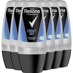 Rexona Men Men Maximum Protection Lot de 6 déodorants roll-On Cobalt Dry anti-transpirants avec protection contre la transpiration excessive et les odeurs corporelles 50 ml (IwonaTEC, neuf)