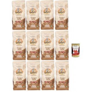 Mulino Caputo, Farine Sans Gluten Fioreglut 12x 1kg, Produits de four avec &eacute;paisseur de bl&eacute; aval&eacute;e, dextrose, f&eacute;cule de ma&iuml;s, farine de sarrasin + Italian Gourmet polpa 400g (Italiaen Gourmet UK Ltd, neuf)