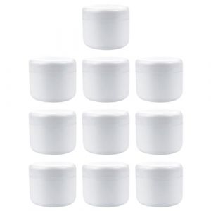 Sewroro Lot de 10 Flacons de Crème Vides 5 Ml Boîtes Cosmétiques en Plastique Transparent sans Bordure Argentée Flacons de Crème de Voyage Pratiques pour Trousse de Toilette et (allDUO, neuf)