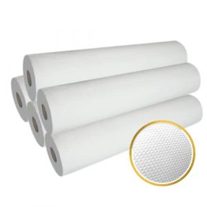 DSTOCK60-5 ROULEAUX DE DRAP EXAMEN GAUFRÉ - PURE OUATE BLANCHE - 70 X 35 CM (DSTOCK60, neuf)