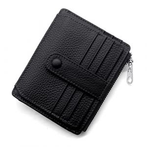 REETEE Porte Carte de Cr&eacute;dit Cuir V&eacute;ritable Homme Femme RFID Blocage Portefeuille Cuir Petit Porte Carte Slim avec Poche &agrave; Monnaie, Porte Feuille avec 14 Emplacements et Petit Porte Monnaie (Noir) (REETEE, neuf)
