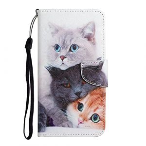 Ucikov Etui de T&eacute;l&eacute;phone &agrave; Rabat en Cuir Synth&eacute;tique pour Samsung Galaxy S9 Plus,Pochette Housse Protection Portemonnaie &eacute;tanche Poussi&egrave;re,Coque avec Peint Motif Chat Mignon (Ucikov, neuf)