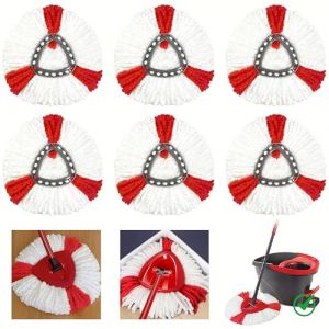 SaiXuan 6 Pi&egrave;ces Recharge Serpill&egrave;re Compatible avec Les Syst&egrave;mes Vileda Turbo 2-en-1 / EasyWring & Clean &ndash; T&ecirc;tes de Serpilli&egrave;re Microfibre de Rechange pour Balai Rotatif Nettoyage des Sols (RONGAG CONT S.R.L., neuf)