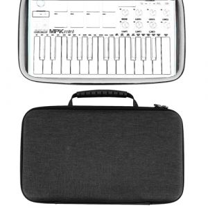 Geekria Étui rigide compatible avec Akai Professional MPK Mini MK3, 25 touches ultra-portables USB MIDI Drum Pad et clavier contrôleur housse de protection (gris foncé) (GeekriaDirectEU, neuf)