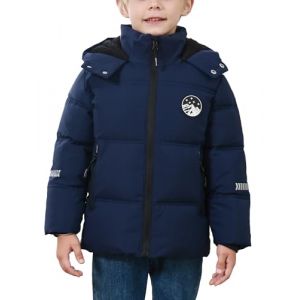 FEOYA Ado Manteau Polaire Chauffante Garçon Doudoune D'Hiver À Capuche Pour Enfant Blouson Chaude Compressible Veste Imperméable Coupe Vent Épaisseur Puffer Bleu 7 8 Ans (JINWEIEU (livraison sous 5-12 jours), neuf)