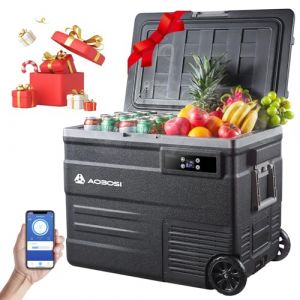 AAOBOSI 55L Glacière à Compresseur, Glaciere Électrique -20℃ à 20℃, Frigo Camion APP&Bouton Contrôle, 12/24V DC et 100-240V AC Glaciere Camping pour Voiture, Camion, Bateau et Prise De Courant (TopCooler Store, neuf)