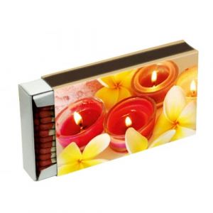 KM Firemaker – Lot de 10 boîtes d’allumettes longues 10 cm avec motifs bougies – Idéales pour cheminée, barbecue et bougies décoratives – Design chaleureux – Réf. Bougies (KMfiremaker, neuf)