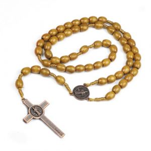 WeddHuis Chapelet en Bois, Croix Orthodoxe, Chapelet Catholique, Collier Jésus, Croix Jésus, Collier de Prière, Pour Chrétiens Catholiques, Communion Religieuse, Baptême, Messe, Bible (UAB LIDMIBI LT, neuf)