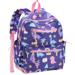 Chase Chic Cartable Fille Garcon Primaire,Sac &agrave; Dos Enfants Imperm&eacute;able L&eacute;ger 2-5 Ans,Sac D'&eacute;cole Maternelle Scolaire Avec Sangle de Poitrine,Dinosaure violet (Chase Chic, neuf)