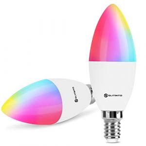 Slitinto Ampoule Connectee WiFi LED E14, Ampoule Intelligente Compatible Avec Alexa et Google home, Smart Bulb Multicolore Dimmable 5W, T&eacute;l&eacute;commande, Commande Vocale, Aucun Concentrateur Requis, 2Pcs (Recycleandrepair, neuf)