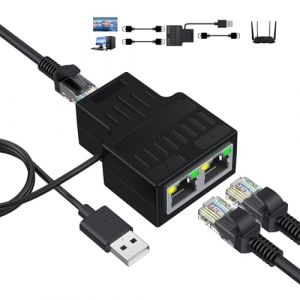 HRSDEIE Switch RJ45, Switch Ethernet 1 &agrave; 2, 2 Ports 100Mbps Network LAN Switch Splitter R&eacute;partiteur de C&acirc;ble Cat5/6/7/8, Gigabit Network Ethernet pour Ordinateurs, Routeurs, D&eacute;codeurs, T&eacute;l&eacute;viseurs (HRSD Official, neuf)