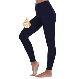 Merlvida Legging Polaire Femme Hiver Pantalon Thermique Chaud et Doux avec Toison Extensible Collant Polaire Taille Haute &Eacute;pais en Laine de Leggings pour Femme Automne Hiver (Merlvida Direct, neuf)