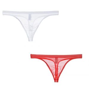 lclvld String pour Hommes Mini Tongs érotiques String Taille Basse Transparent Respirant String Tanga Slip (jingshengbaihuodian, neuf)