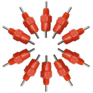 Automatique Tétine Abreuvoir,Abreuvoirs Automatiques Kit,Abreuvoir Volaille en Plastique,Volaille Automatique Abreuvoir,Abreuvoir de Volaille,Eau Mamelons Abreuvoirs,pour Poulet Canard Volaille,10Pc (BASTOUR-Official, neuf)