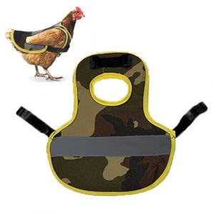 ZYEKIU Gilet R&eacute;fl&eacute;chissant pour Poulet Tablier de Selle Poule de Volaille avec Sangle R&eacute;glable pour Poules Selle R&eacute;fl&eacute;chissante Selle Poulet Gilet Haute Visibilit&eacute; (Camouflage) (RUIYIDZ, neuf)