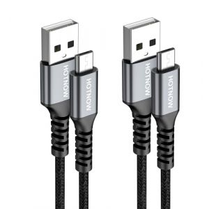 HOTNOW C&acirc;ble Micro USB [1M/Lot de 2], USB 2.0 &agrave; C&acirc;ble Micro USB 3A &agrave; Charge Rapide cordon tress&eacute; de nylon compatible avec Android, Galaxy S7 / S6, PS4, Kindle, Xbox One,LG et autres appareils micro (HOTNOW, neuf)