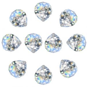 20mm Prisme de Boule de Cristal Clair, Hanging Crystals Prisms for Windows - Perles D&eacute;coratives Suspendues pour Lustre Pampilles, Prismes, Attrape Soleil, Mariage/No&euml;l et Guirlandes (10 Pcs) (Shao hua, neuf)