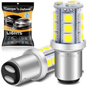 Defvnsy BA15D 1142 LED Ampoule, 6000K Blanc Super Lumineux Double Contact Ampoules, 12V DC Ampoule Int&eacute;rieure pour &Eacute;clairage de Caravane, &Eacute;clairage de Jardin, &Eacute;clairage de Bateau (Lot de 2) (Defvnsy-EU, neuf)